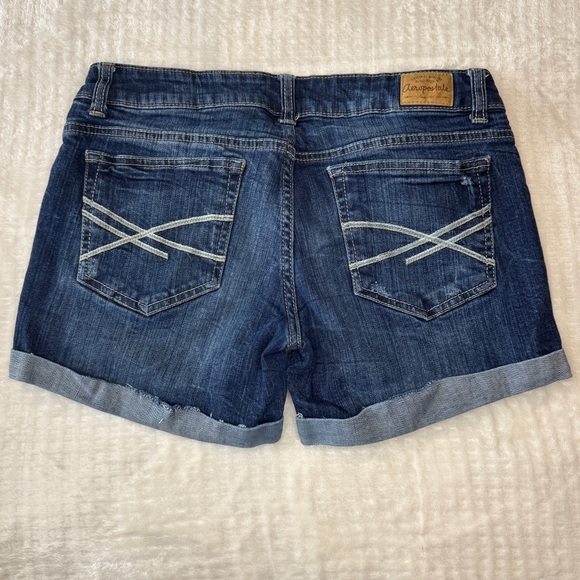 Aeropostale Denim Sightly Distressed Jean Shorts Rolled Hem Size 5/6‎ - Picture 1 of 7